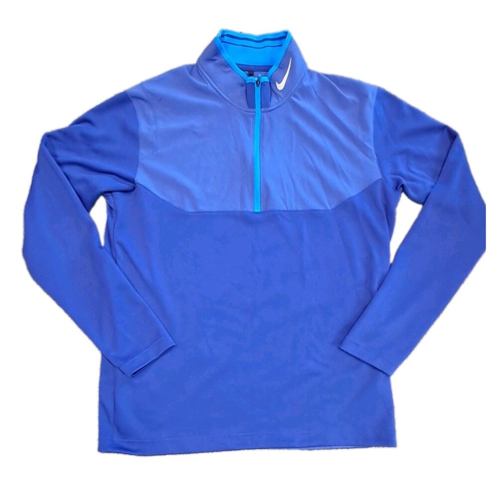 Nike Golf Pullover Men's M Half Zip Jacket Blue Dri-Fit Performance 639883-455